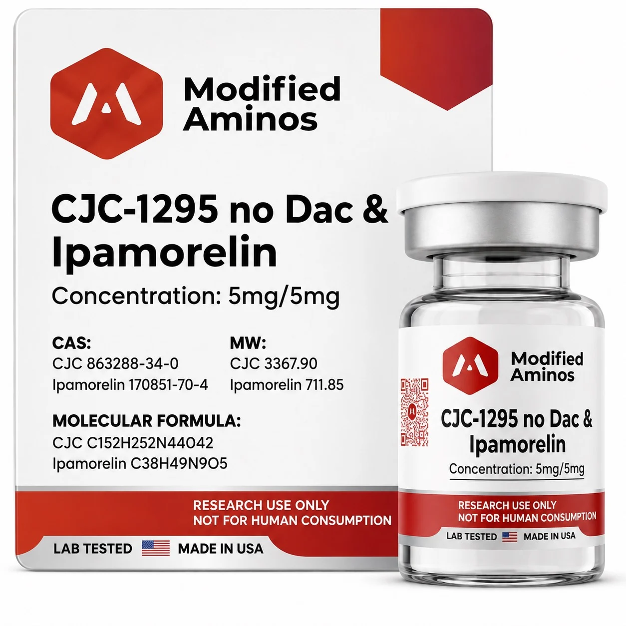 CJC-1295 No Dac & Ipamorelin Blend- 5mg/5mg